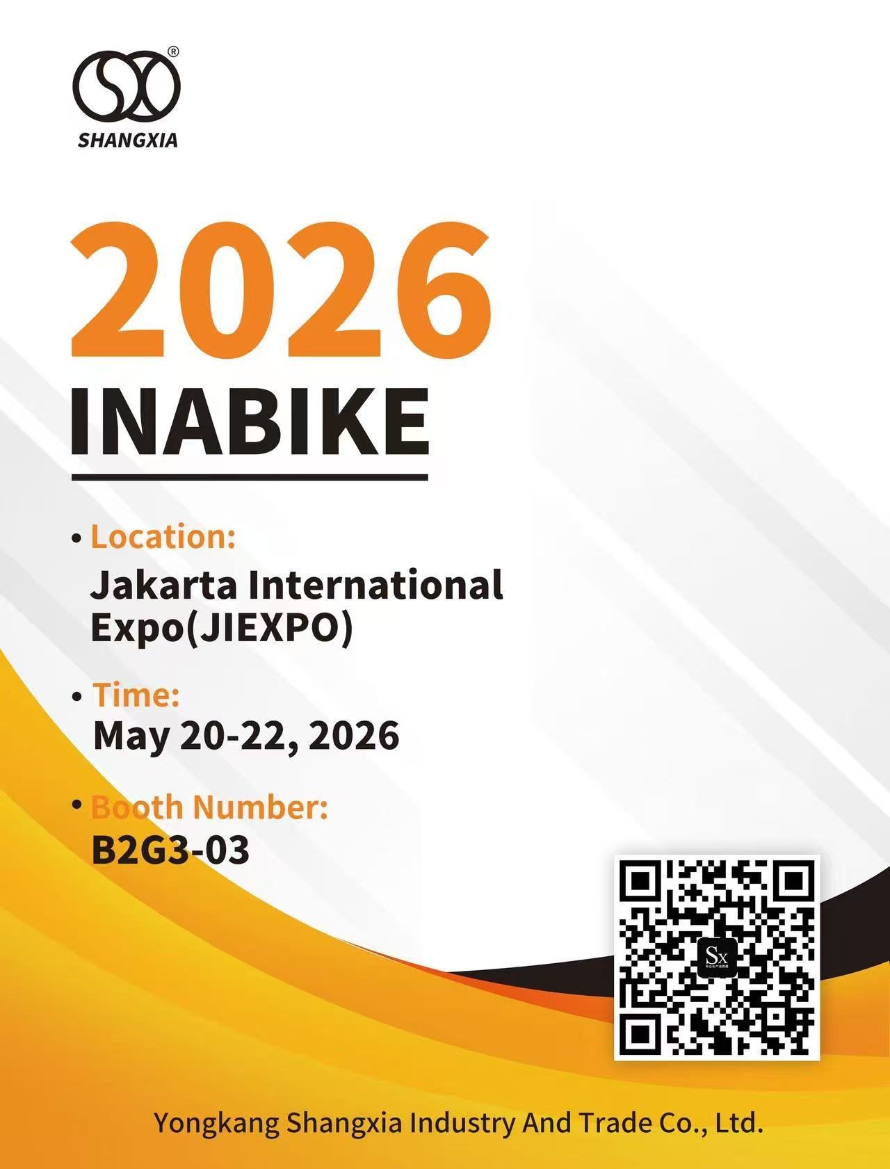 นิทรรศการ Inabike ปี 2026，โช้คอัพรถจักรยานยนต์ SXJZ กำลังมา!